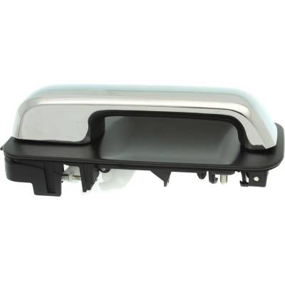 Rear Driver Side Exterior Door Handle Compatible With 2015-2022 Ford F-150 Chrome Lever With Black