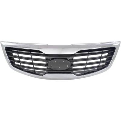 New Chrome Shell Grille Assembly Compatible With Kia Sportage Ex 4 Cyl 2.4L Sportage Base 4 Cyl 2.4L