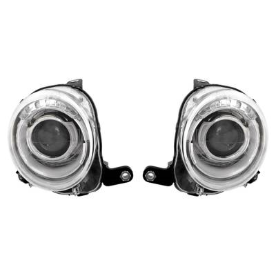 New Pair Of Headlight Compatible With Fiat 500 1.4L Electric Gas 2012-2015 By Part Number 5182428Ae