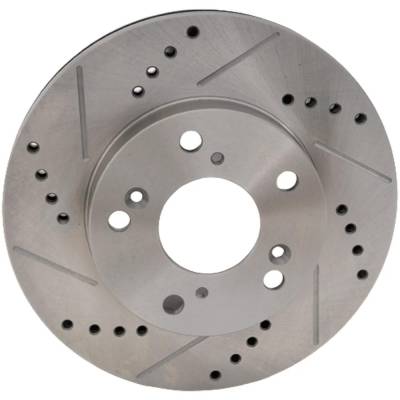 RAREELECTRICAL - New Cross-Drilled And Slotted Brake Disc Compatible With Acura Honda Civic Hybrid 4 Cyl 1.5L Civic - Image 3