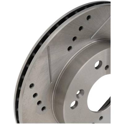 RAREELECTRICAL - New Cross-Drilled And Slotted Brake Disc Compatible With Acura Honda Civic Hybrid 4 Cyl 1.5L Civic - Image 4