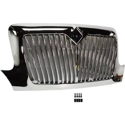 Rareelectrical - New Vertical Bar Grille Assembly Compatible With International 4400 Base 4 Cyl 8.5L 4300 Base 6 Cyl - Image 2