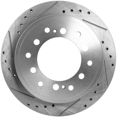 Cross-Drilled And Slotted Brake Disc Compatible With Lexus Toyota Fj Cruiser Base 6 Cyl 4.0L 4Runner