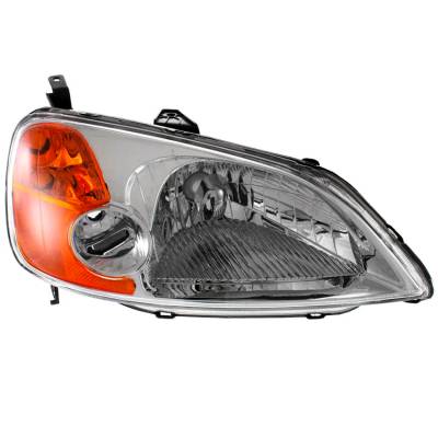 Honda Civic Right Passenger Headlight Compatible With 2001-2003 Lx Sedan 1.7L D17a1 Sohc 4-Cyl 115Hp