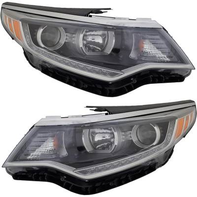 Rareelectrical - New Pair Of Headlights Compatible With Kia Optima Ex Sedan 4-Door 2.4L 2018 By Part Numbers - Image 1