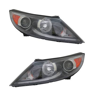 New Pair Of Halogen Headlights Compatible With Kia Sportage Ex Sport Utility 4 Door 2.4L 3.3L 2013
