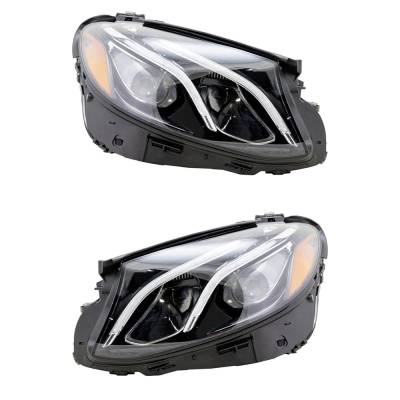 New Pair Of Led Headlights Compatible With Mercedes-Benz E350 4Matic Sedan 4 Door 2.0L 2020 By Part