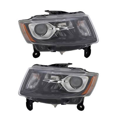 Rareelectrical - New Pair Of Headlights Compatible With Jeep Grand Cherokee Sport Utility 2014 2015 2016 By Part - Image 1