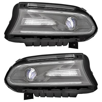 Rareelectrical - New Pair Of Headlights Compatible With Dodge Charger 3.6L 5.7L 6.4L 2018 2019 2020 2021 By Part - Image 1