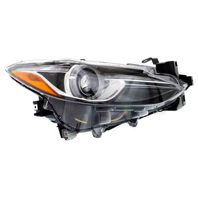 Headlight Assembly Right Passenger Side Compatible With 2014-2018 Mazda 3 Sedan 3 Hatchback Hid