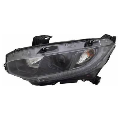 New Left Halogen Headlight Compatible With Honda Civic Lx Coupe 2 Door 2.0L 2019 2020 By Part Number