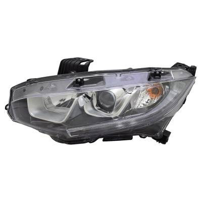 New Left Halogen Headlight Compatible With Honda Civic Sport Lx Touring Hatchback 4 Door 1.5L 2017