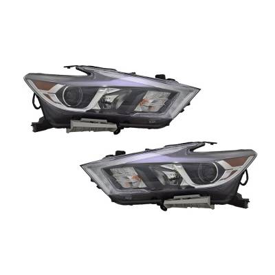 New Headlight Pair Compatible With Nissan Maxima Sedan Sv Sr S 2016 26010-4Rf0a Ni2503235 260604Rf0b
