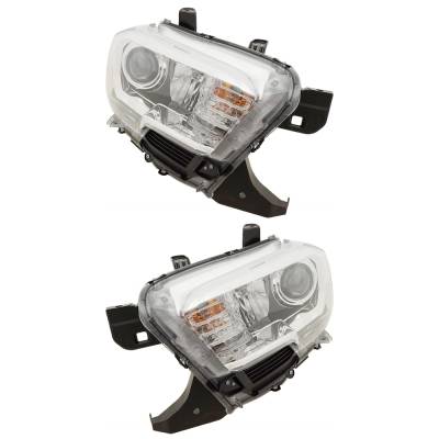 Rareelectrical - New Pair Of Halogen Headlights Compatible With Toyota Tacoma Sr5 Crew Extended Cab Pickup 2.7L 3.5L - Image 3