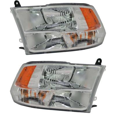 Rareelectrical - New Pair Headlights Compatible With Ram 1500 Big Horn Crew Cab 3.0L 3.6L 5.7L 2015 2016 2017 2018 By - Image 1