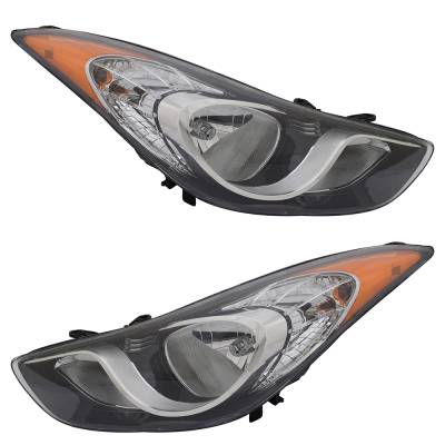 Rareelectrical - New Pair Of Halogen Headlights Compatible With Hyundai Elantra Gls Sedan 4 Door 1.8L 2011 2012 2013 - Image 5