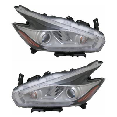 Rareelectrical - New Pair Of Headlights Compatible With Nissan Murano Platinum Sport Utility 4-Door 2015 2016 2017 - Image 1