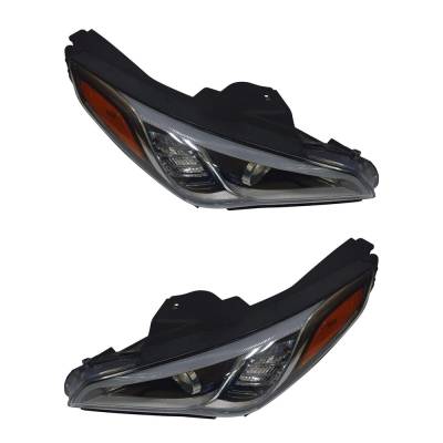 Rareelectrical - New Pair Of Headlights Compatible With Hyundai Sonata Sport 2.0T 2015 2016 By Part Numbers Hy2503184 - Image 3