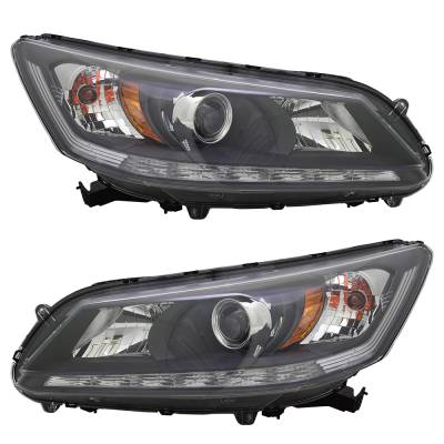 Rareelectrical - New Pair Headlights Compatible With Honda Accord Ex-L Sedan 4 Door 3.5L 2013 2014 2015 By Part - Image 1