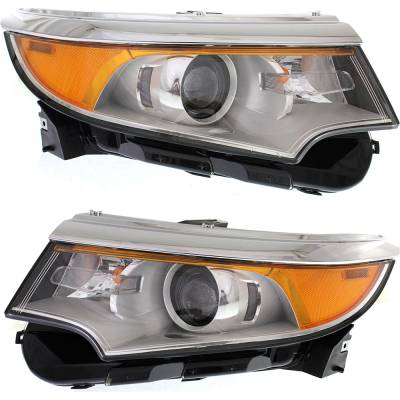 Rareelectrical - New Pair Of Headlights Compatible With Ford Edge Limited Se Sel Sport Utility 2011-2014 By Part - Image 1
