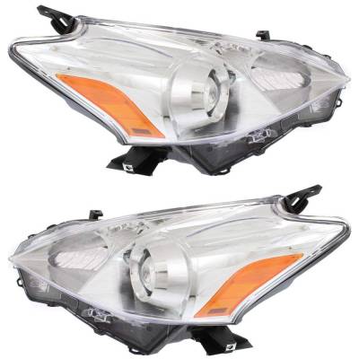 Rareelectrical - New Pair Of Halogen Headlights Compatible With Toyota Prius V Three Wagon 1.8L 2012 2013 2014 By - Image 4