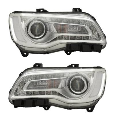 Rareelectrical - New Pair Of Halogen Headlights Compatible With Chrysler 300 Hemi Sedan 4 Door 2018 2019 2020 2021 - Image 1