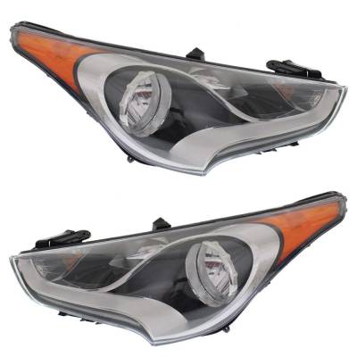 Rareelectrical - New Pair Of Halogen Headlights Compatible With Hyundai Veloster Base Tech Hatchback 1.6L 2012 2013 - Image 1