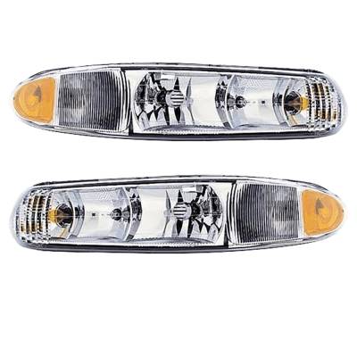 New Pair Of Headlights Compatible With Buick Regal Lse Gse Sedan 2000 By Part Number 19244639