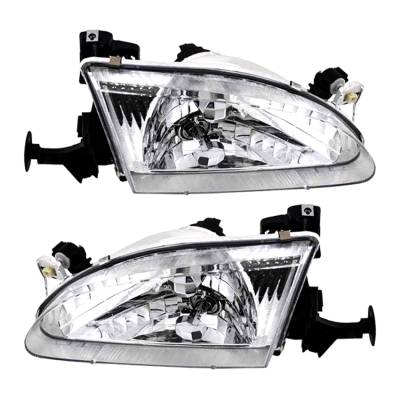 Rareelectrical - New Pair Of Headlights Compatible With Toyota Corolla Ce Sedan 1.8L 1998 1999 2000 By Part Number - Image 1