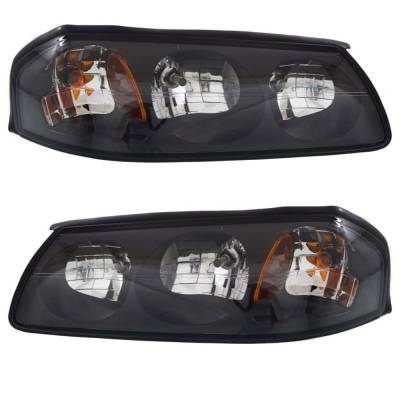 Rareelectrical - New Pair Of Headlights Compatible With Chevrolet Impala Base Sedan 3.4L 2004 2005 By Part Number - Image 1