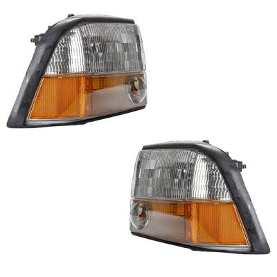 Rareelectrical - New Pair Of Headlights Compatible With Gmc Jimmy Sonoma Diamond Edition Envoy Sl Sle Sls Slt Crew - Image 3
