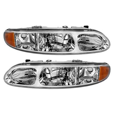 New Pair Of Headlights Compatible With Oldsmobile Alero Gls Sedan 2.2 2.4 3.4 1999 2000 2001 2002