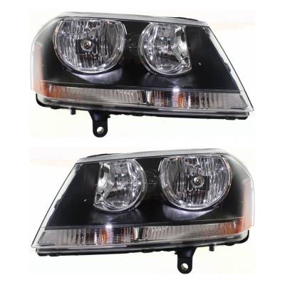 Rareelectrical - New Pair Of Halogen Headlights Compatible With Dodge Avenger R/T Sedan 4 Door 2.4L 2008 2009 2010, - Image 1
