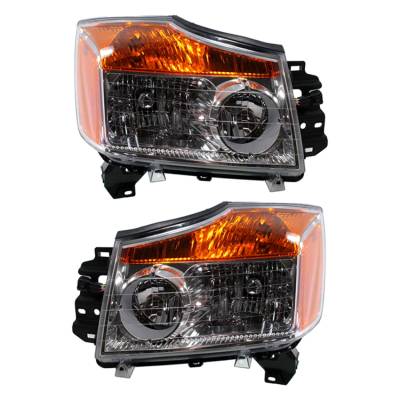New Pair Of Headlight Compatible With Nissan Titan Sl 2011-2013 By Part Number 26010-9Ff0a