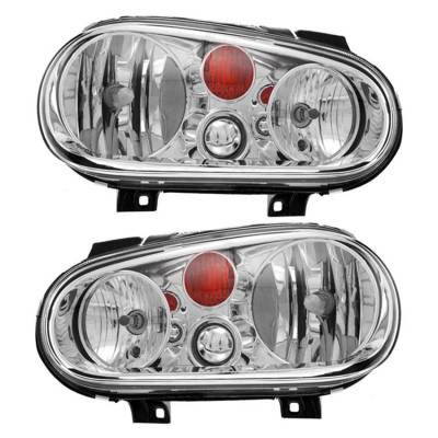 New Pair Of Halogen Headlights Compatible With Volkswagen Golf Gti Gl Gls Hatchback 2.0L Gti