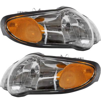 Rareelectrical - New Pair Of Headlights Compatible With Chevrolet Monte Carlo Ss 35Th Anniversary Edition Coupe - Image 3