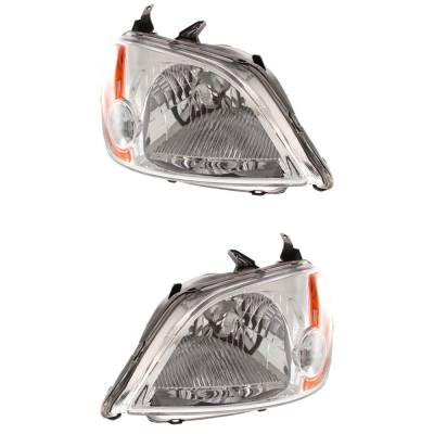 Rareelectrical - New Pair Halogen Headlights Compatible With Honda Civic Ex 2001 2002 2003 By Part Number 33101S5aa01 - Image 3