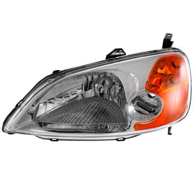 New Left Halogen Headlight Compatible With Honda Civic Ex Sedan 1.7L 2001 2002 2003 By Part Number