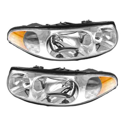 Rareelectrical - New Pair Of Halogen Headlights Compatible With Buick Lesabre Custom Sedan 4 Door 3.8L 2000 2001 2002 - Image 1