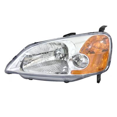 New Left Halogen Headlight Compatible With Honda Civic Gx Sedan 1.7L 2001 2002 2003 By Part Number