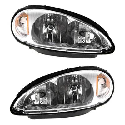 Rareelectrical - New Pair Of Halogen Headlights Compatible With Chrysler Pt Cruiser Dream Edition Wagon 2.4L 2003 - Image 1