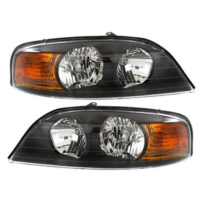 New Pair Of Halogen Headlights Compatible With Lincoln Ls Lse Sedan 3.0L 2001 2002 By Part Number