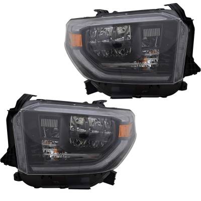 New Pair Of Headlights Compatible With Toyota Tundra Trd Pro Crew Cab Pickup 4-Door 5.7L 2019 2020