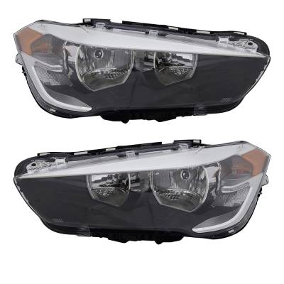New Pair Of Headlights Compatible With Bmw X1 Xdrive28i Sport Utility 2.0L 2016 2017 2018 2019 2020