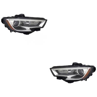 Rareelectrical - New Pair Of Headlights Compatible With Audi A3 Quattro Convertible A3 Sedan A3 Convertible A3 - Image 1