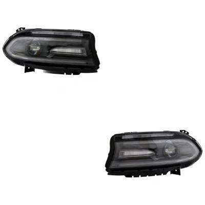 Rareelectrical - New Pair Of Headlights Compatible With Dodge Charger Sedan 2015-2018 By 68214399Ai 68214398Ai - Image 1