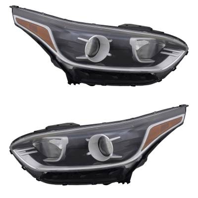 Rareelectrical - New Pair Of Headlights Compatible With Kia Forte Lxs Sedan 2019 2020 2021 By Part Numbers Ki2503230 - Image 1