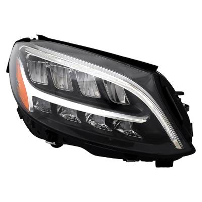 Rareelectrical - New Right Side Headlights Compatible With Mercedes-Benz C300 Base Plastic Halogen Bulb High And Low - Image 4