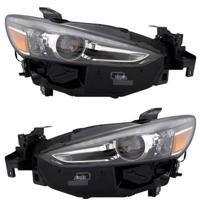 Rareelectrical - New Pair Of Headlights Compatible With Mazda 6 Grand Touring Sedan Plastic Led Bulb High And Low - Image 1