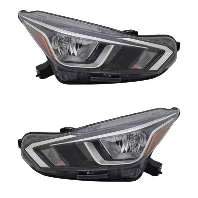 New Pair Of Headlights Compatible With Nissan Versa Sv Sedan 1.6L 2020 2021 2022 By Part Number